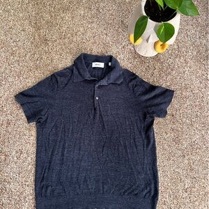 Buck Mason linen polo blue medium